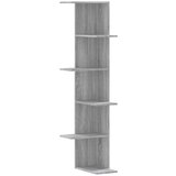 vidaXL Stenska kotna polica siva sonoma 36,5x36,5x140 cm inž. les | Shoptok.si