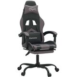  Gaming stol z oporo za noge črno in sivo umetno usnje, (21378447) | Shoptok.si
