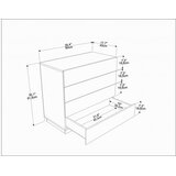 Hanah home Komoda Lines 90x81,6x45cm , Bijela | Eponuda.ba