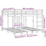  Okvir trojne postelje Naravna 80 / 200 x 200 cm, (5000102372) | Shoptok.si