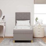  LED Box Spring Krevet Sivo-smeđa 80 x 200 cm tkanina | shoptok.hr