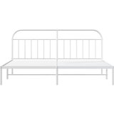  Metalni okvir za krevet s uzglavljem bijeli 200x200 cm | shoptok.hr