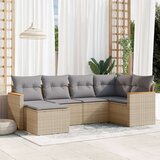  6-dijelni set vrtnih sofa s jastucima bež od poliratana | shoptok.hr