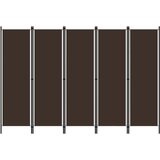 vidaXL Sobna pregrada s 5 panela smeđa 250 x 180 cm Cijene