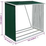  Vrtna ostava za drva od pocinčanog čelika 163x83x154 cm zelena | shoptok.hr