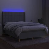  box spring s madracem LED svjetlosivi 140x190 cm tkanina | shoptok.hr