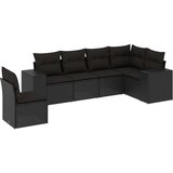 vidaXL 6-dijelni set vrtnih sofa s jastucima crni od poliratana | shoptok.hr