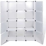 vidaXL Modularna omarica z 9 predelki 37 x 115 x 150 cm bela | Shoptok.si