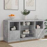  Komoda s LED svjetlima siva boja betona 142,5x37x67 cm Slike