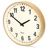 Nedis CLWA2226WD - Drveni zidni sat, prečnik 30,8 cm, napajanje 1xAA | Eponuda.com