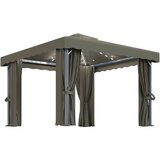vidaXL Paviljon z zaveso in LED lučkami 3x3 m taupe Cene