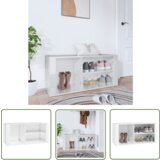 The Living Store Omarica za čevlje visok sijaj bela 100x35x45 cm inženirski les - Omarica Za Čevlje, (21744496) Cene