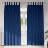 vidaXL Zavese z zavesami 2 pcs Temno modra 260 x 140 cm Poliester | Shoptok.si