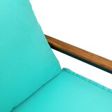  Klupa s jastukom Crna i Tirkizna 115 x 65 x 72 cm Ratan | Eponuda.com