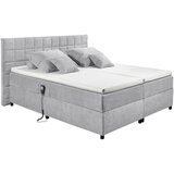MID.YOU POSTELJA BOXSPRING 180 cm x 200 cm , tekstil, leseni material svetlo siva | Shoptok.si