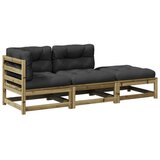 Maison Chic Seti vrtnega pohištva - Vrtna garnitura - Vrtni pohištvo set 3-delna z blazinami impreg. borovina, (21810570) | Shoptok.si