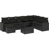 9-dijelni set vrtnih sofa s jastucima crni od poliratana | shoptok.hr