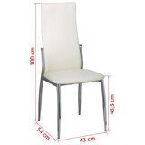  Jedilni stoli 6 kosov belo umetno usnje, (20699693) | Shoptok.si