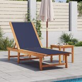 Maison Chic Ležalnik - Sončna ležalnik moder trden akacijev les in tekstilen, (22042971) | Shoptok.si