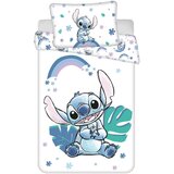 Jerry Fabrics Bijela/plava pamučna dječja posteljina za dječji krevetić 135x100 cm Lilo and Stitch "Rainbow" – | shoptok.hr