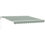vidaXL automatska uvlačiva tenda Zelena i bijela 300x250 cm, zamjenska tkanina za tendu 3x2.5 m okvira Zelena i bijela | shoptok.hr