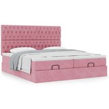  Otomanski posteljni okvir z vzmetnicami roza 160x200cm žamet, (21653329) | Shoptok.si