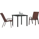  Vrtni set za objed 3 pcs Smeđa Textilene i čelik | shoptok.hr