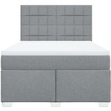 vidaXL Box spring posteljni z vzmetnico svetlo siv 140x190 cm blago | Shoptok.si