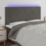 vidaXL LED uzglavlje tamnosivo 180x5x118/128 cm baršunasto Cijene