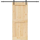 vidaXL Drsna vrata s kompletom vodil 95x210 cm trdna borovina | Shoptok.si