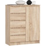 AKORD Komoda, 1 Vrata In 5 Predalov, Hrast Sonoma, (5000332293) | Shoptok.si