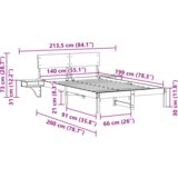  Konstrukcija postelje z vzglavjem Voskast rjav 140 x 190 cm, (5000127738) | Shoptok.si