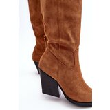 Boto Suede Cowboy Boots Fashionable Camel Delia | Shoptok.si