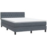 Krevet s oprugama i madracem LED tamnosivi 160x210 cm baršunasti | shoptok.hr