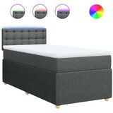 vidaXL Box spring postelja z vzmetnico temno siva 90x190 cm blago | Shoptok.si