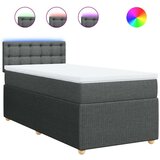 vidaXL Krevet s oprugama i madracem tamnosivi 90 x 190 cm od tkanine | shoptok.hr