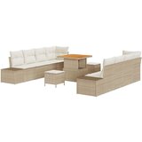  Set od 11 komada vrtnog kauča s jastučićima bež poli ratan akacija Kauč za dvoje u vrtu s jastučićima bež poli ratan Set od 3 | shoptok.hr