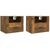  Zidni noćni ormarići 2 kom dimljenog hrasta 50x36x40 cm | Eponuda.com