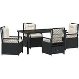 vidaXL 5-delni vrtni jedilni set Črna Poly Ratan, (22115954) | Shoptok.si