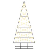  Metalna božićna jelka KUOPIO 210 cm Topla bijela - 210 cm Crna s LED svjetlima | shoptok.hr