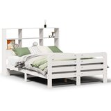 Maison Chic Posteljni okvir - Dvoposteljna postelja - Zakonska postelja brez vzmetnice bel 140x200 cm trdna borovina-J11490, (21759414) | Shoptok.si