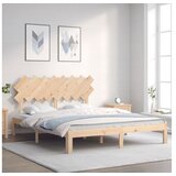 vidaXL Posteljni okvir z vzglavjem 160x200 cm trden les | Shoptok.si