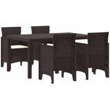  Vrtni set za objed 5 kom. Smeđa Polt ratan | shoptok.hr