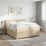  Boxspring krevet s madracem Krem 200 x 200 cm Tkanina | shoptok.hr