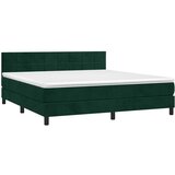  box spring s madracem LED tamnozeleni 160x200 cm baršun | shoptok.hr