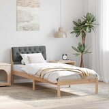  Okvir kreveta smeđe i tamnosivo 75 x 190 cm Masivna borovina | shoptok.hr
