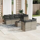 vidaXL 8-dijelni set vrtnih sofa od poliratana s jastucima svjetlosivi | shoptok.hr