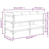 vidaXL Klop za čevlje rjavi hrast 82x42x45 cm inženirski les | Shoptok.si