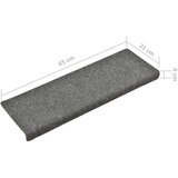  Otirači za stepenice 15 kom prošiveni 65x21x4 cm svjetlosivi | shoptok.hr