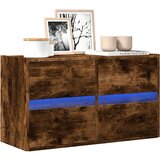 vidaXL Stenska TV omarica z LED lučkami dimljeni hrast 80x31x45 cm Cene